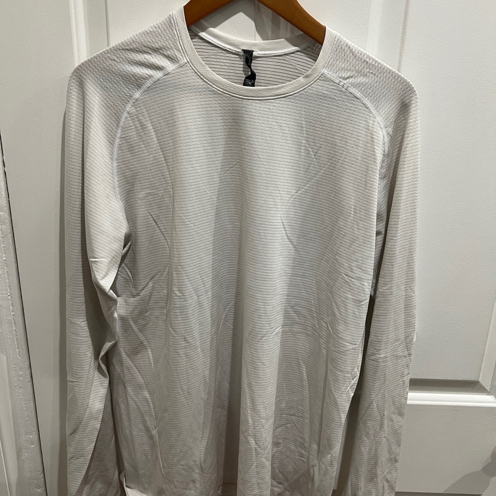Men's White Lululemon Long Sleeve Shirt
